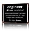 Engineer Definition Vintage Metal Wall Art Signs 8X12 In