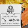 English Cocker Spaniel Peeking from the Classroom of Stamp, Duo Hand Mount