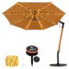 Enhon Solar Umbrella Light Outdoor, Waterproof Patio Umbrella Light, Stake