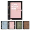 ENOMY Personalized Journal Gift Set Custom A5 Leather Notebook with Pen (Pink)