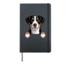 Entlebucher Mountain Dog Funny Peeking Swiss Herding Hound Hardcover Journal, Black