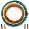 Eoppen 4Pcs 4M Air Conditioning Copper Tubing Pipe Extension Kit 1/4, 1/2, 3/8, 5/8 Inch HVAC Copper Pipe Bender with PE Plastic Strips for Air Conditioning & Refrigerator Repair Tube Bender Set