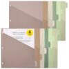 Epakh 12 Pcs Binder Dividers for 3 Rings Binders Index Dividers with Two Pockets Plastics Sheets Protectors with 6 Tabs for School Office Organization Home Project (Morandi)