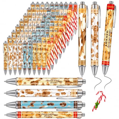 Epakh 25 Count Christmas Ballpoint Pens Bulk with Multiple Scented Gel Retractable Black Ink Scented Pen Christmas Party Gifts Stocking Stuffers Holiday Classroom Gifts Stationery Supplies