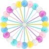 Epakh 36 Pcs Fluffy Pompom Ballpoint Pens, Cute Kawaii Plush Fuzzy Pens with Black Gel Ink, Macaron Color Back to School Supplies for Girls Women Teachers Office (6 Colors)