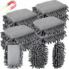 Epakh 8 Pcs Magnetic Dry Erase Eraser Microfiber Shag, Grey