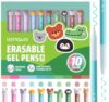 Erasable Gel Pens, 10 Assorted Colors, 0.6mm Fine Point Twist-to-Open Pens