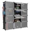 ERGOMASTER Portable 12-Cube Shoe Cabinet, 48-Pair Shoe Organizer