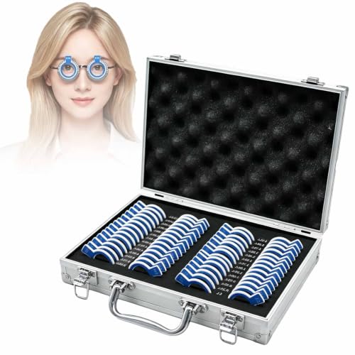 ERICAT 56pcs Trial Lens Set Optometry Kit, Professional Trial Lens Set With Graduation Marks & Durable Storage Case, Symmetrical 2-way Lens Arrangement & Accurately Cover Strabismus, For Optical