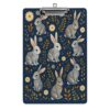 ErinBarice Retro Rabbit Bunny Floral Acrylic Clipboard 8.5X 12.5 in