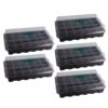ERINGOGO Plant Germination Tray Set and Breathable Turning 5 Sets with Detachable Nursery Pots, Plastic Stackable Seedling Starter Kit Featuring Moisturizing Adjustment, Small Green