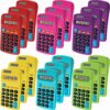 Erinnmy 18 Pieces Pocket Calculator, Mini Calculators, Multicolor, 8 Digit Display