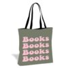 ERJHFGHU Book Lovers Canvas Tote Bag for Women, Minimalist Literary Gift
