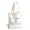 ERJHFGHU I'm Fine Tote Bag, Funny Sarcastic Minimalist Shoulder Bag