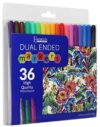Essentials By Leisure Arts Dual Tip Markers 36pc, 18 Colors Water Based Markers, Bullet and Fine Tip, Blendable Art Markers, Journaling, Doodling, Adult Coloring, Drawing