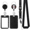 Ethenova Heavy Duty Badge Holder with Retractable Reel, Leopard, Vertical