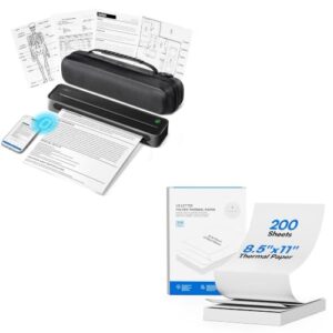 ETIKEZ Portable Printer D90E with 200 Sheets 8.5 x 11 Folded Thermal Paper