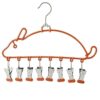 Etilzxc Rabbit-Shaped Clothes Drying Rack with 8 Anti-Slip Rubber Clothespins, Dry & Wet Use Hanging Holder for Socks, Bras, Underwear, and Hats, Sturdy Material, Red
