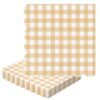 EuhenYi 50Pcs Yellow Scalloped Gingham Napkin, 6.5" Disposable Paper Napkin