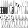 EUIRIO 24 Piece Silverware Set with Steak Knives Food Grade Stainless Steel Flatware Set for 4 Cutlery Utensil Set Includes Knife Spoon and Fork Mirror Polished Dishwasher Safe for Home Restaurant