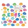 EUOYUFO 45 Pcs Spanish Classroom Decorations, Spanish Affirmation Bulletin Board Set with Motivational Word Cutouts, Colorful School Decor for Teachers Students, Hispanic Heritage Month Display