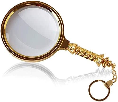 EUQKKWLOY Screen Magnifier Magnifier HD Metal Optics Handheld Magnifier 10x Without Lights Child Old People Read Identification Read Newspaper Jobs Ergonomics Magnifying Glass 75mm Magnifier with LED
