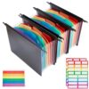 EVERJOYCRAFT 3pcs Plastic Expanding Hanging File Cabinet Folders 7-Pocket