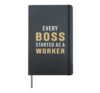 Every Boss Started As A Worker CEO Retro Hustle Entrepreneur Hardcover Journal, Black