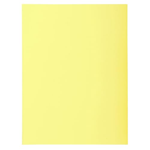 Exacompta - Ref 332005E - Box of 5 Packs of 50 Rigid folders with 2 Flaps Super 210 g/m² - Pastel Colours - PEFC™ Certified folders - Size 24 x 32 cm for A4 Size - Canary Colour