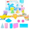 EXBEPE 3D Geometric Solids Geometric Shapes 8 Solids Shapes and 1 Cylinder Cone Volume Surface Area Demonstrator Set Teacher Aids Math Helper School Supplies