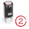 ExcelMark Grade Score 2 - Self-Inking Round Teacher Stamp - Red Ink