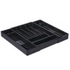 Expandable Desk Drawer Organizer, 7 Compartments, Adjustable 10" to 18", Black, for Office Supplies
