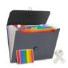 Expanding File Folder File Organizer 13 Pocketsr Accordion Filing Folder for Documents Aesthetic Paper Organizer Folder for Work, School, Home, Office (Deep Grey)