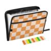 Expanding File Folder Orange Checkerboard Accordion File Organizer 13 Pockets Document Organizer with Zipper Labels A4 Letter Office Storage
