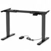 EZ-U EZU Electric Standing Desk Frame with Dual Motors 330LB Heavy Duty Height Adjustable Desk Legs Fits 43.3 to 70.8 Inch Table Tops 3 Memory Presets Anti-Collision, Black Frame Only