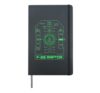 F22 Raptor Cockpit HUD Flight Instrument Graphic Hardcover Journal, Black