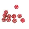 Fabater 12 Sided Dice Set, 40 Pieces Clear Numbers Prevent Oxidation Polyhedral Dice, Game Set with for Board Games Teaching (Red)
