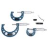 Fabater 3Pcs Outside Micrometer Set 0-75mm Bearing Steel Precision Machined Outside Diameter Measurement Tool with Calibration Rods, 0-25mm 25-50mm 50-75mm