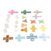 Fabater 8 Pcs Clear Geometric Solids with Folding Cards, Transparent 3D Shapes with Removable Lids for Volume Measurement, Educational STEM School Supplies for Kids Math Learning