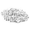 Fabater Acrylic Letter Cube Beads, 300Pcs, AZ, 6mm, White