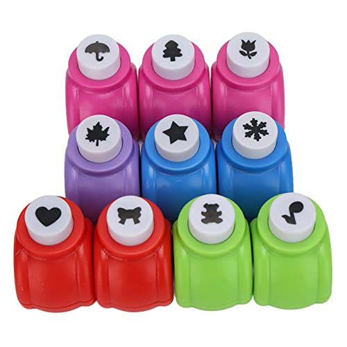 Fabater Crafts Hole Punch Set 10Pcs 10 Pattern Paper Puncher for Scrapbooking, Portable Multipurpose Hole Punchers for Paper, Card Making, Journaling DIY Craft Tools with Hollow