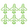 Fabater Cute Plane Paper Clips 100Pcs, Fancy Paperclips Bright Color Design, Plastic Covered Wire Small Paper Clips for Scrapbooking, Card Making, Office School Supplies (Green)
