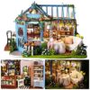 Fabater DIY Wooden Mini Toy House Miniature Assembly Dollhouse for Gift Home Collection, 3D LED Dollhouse Kit with Furniture, Creative Building Project for Adults Teens 14+