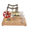 Fabater Golden Two Cylinder Stirling Engine Model, Scientific Physics Experimental Model with Glass Boiler, Low Noise Educational Toy for Science Projects, Antiskid Base, Easy to Operate