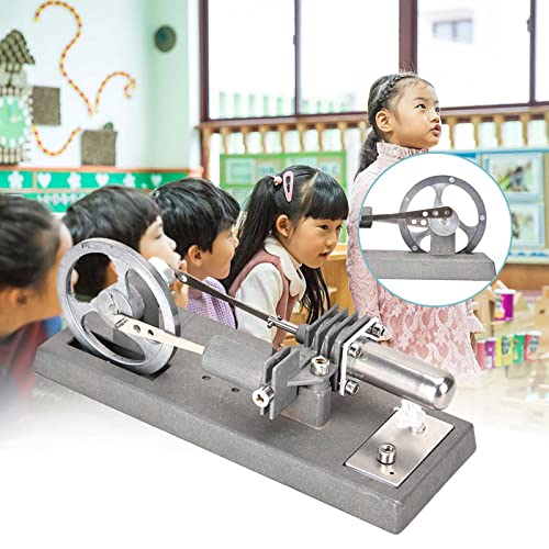 Fabater Hot Air Stirling Engine Education Toy Power Generator Model, Stainless Steel Cylinder Mechanical Learning Kit, DIY Science Experiment for Kids & Adults with Zinc Alloy Bracket