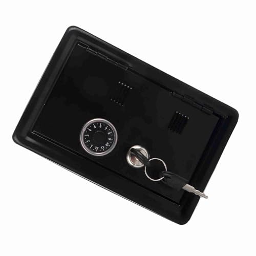 Fabater Kids Piggy Bank Money Box with Password, Small Cash Safe Box for Kids Saving Bills, Secure Security Lock with 2 Keys, Metal Saving Toy for Home School Office Use (Black)