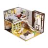 Fabater Miniature Dollhouse Kit Simple Style Assembly Model Toy for Adults Kids, 10.6x7.7x6.5in DIY Doll House with Furniture, HandEye Coordination Gift