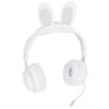 Fabater Rabbit Ear Bluetooth 5.0 Headphones for Kids, Folding Wireless Headset with LED Lights, Over Ear Headphones for Online Learning PC Tablet, 12H Battery, Wired & Wireless (White)