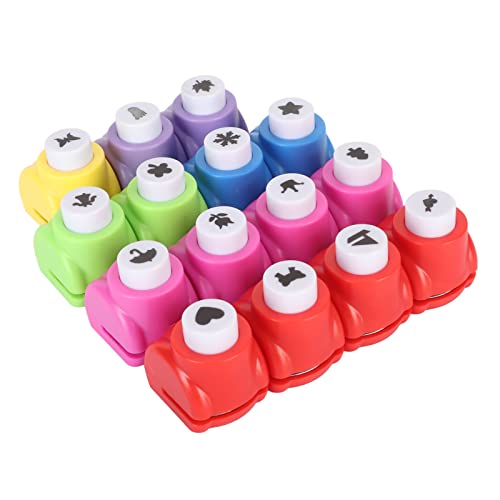 Fabater Shape Paper Punch Set, 15pcs Craft Hole Punches for Kids DIY Scrapbooking Journaling Greeting Cards, Stimulate Imagination with 15 Different Patterns, Easy to Use for Children