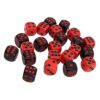 Fabater Six Sided Dice, 48PCS 1.5cm Black and Red Plastic Dice Set, Table